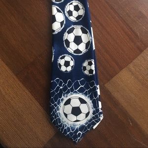 Navy blue soccer ball necktie